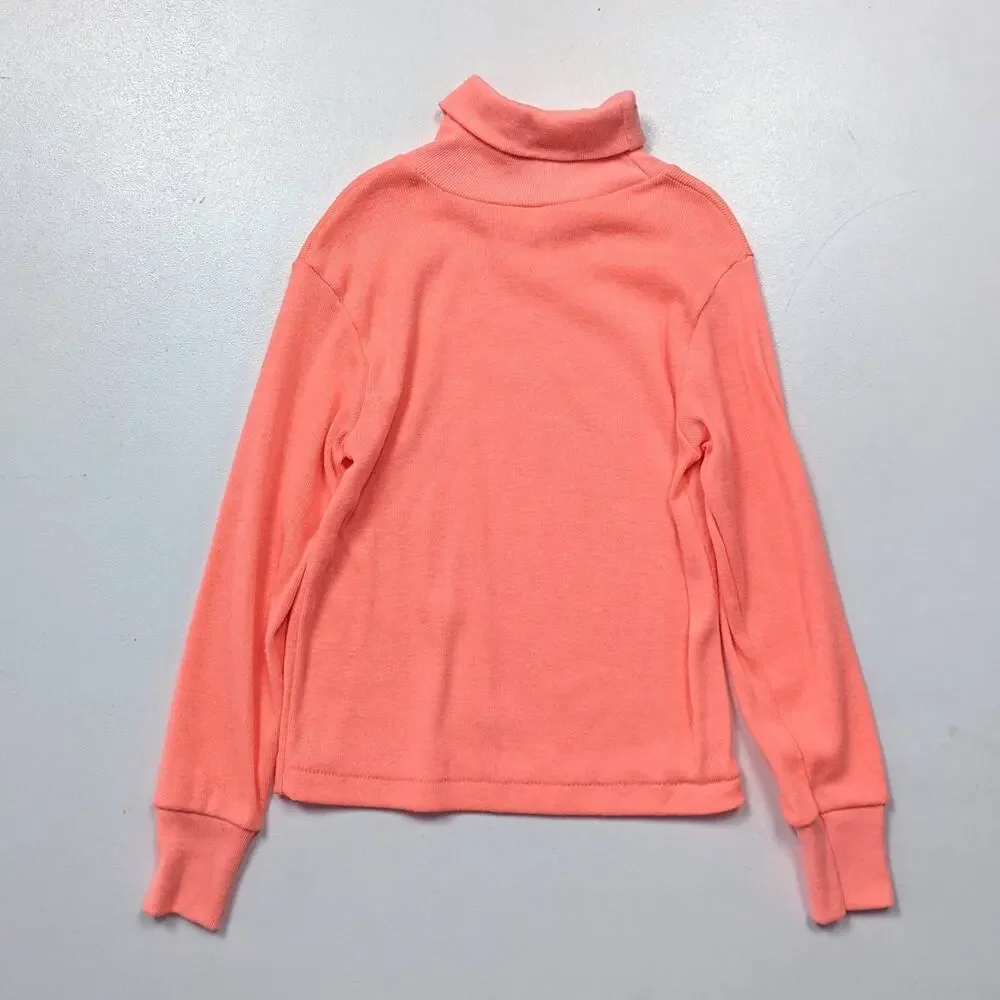 Vintage Dobie Turtleneck Unisex Kids Size 3T Peach Long Sleeve Basic Layering